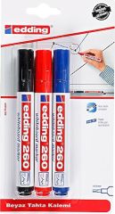 Edding 260 Tahta Kalemi-Siyah Mavi Kırmızı white Board