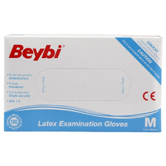 Beybi Latex Muayene Eldiveni Pudralı M 100'lü