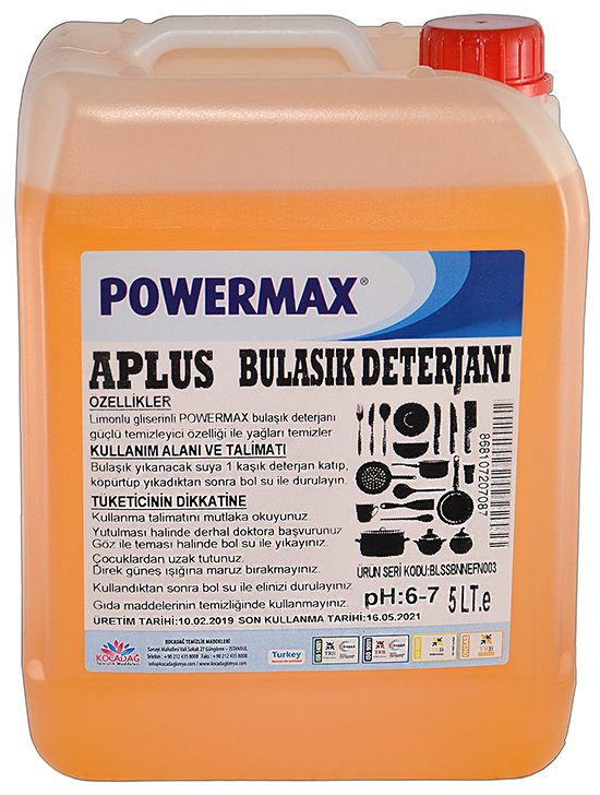 Powermax A Plus Bulaşık Deterjanı 5 Lt