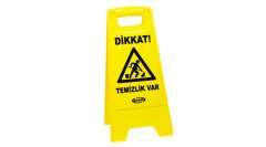 Ceymop Sarı Dikkat Temizlik Var Levhası