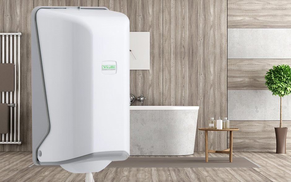 Vialli Mini Feedpoint Rulo Kağıt Havlu Dispenseri Beyaz SG2