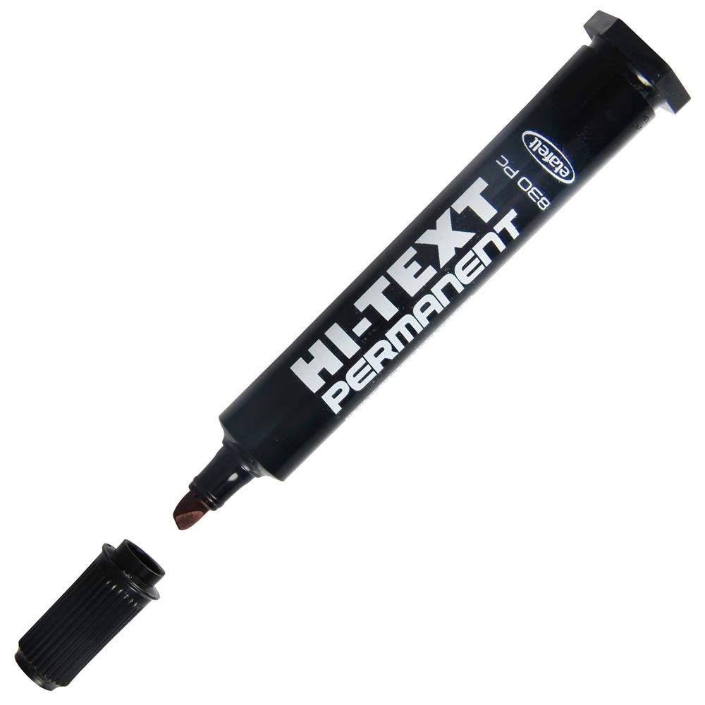 Hi-Text Kesik Uçlu Koli Kalemi Siyah 830PC