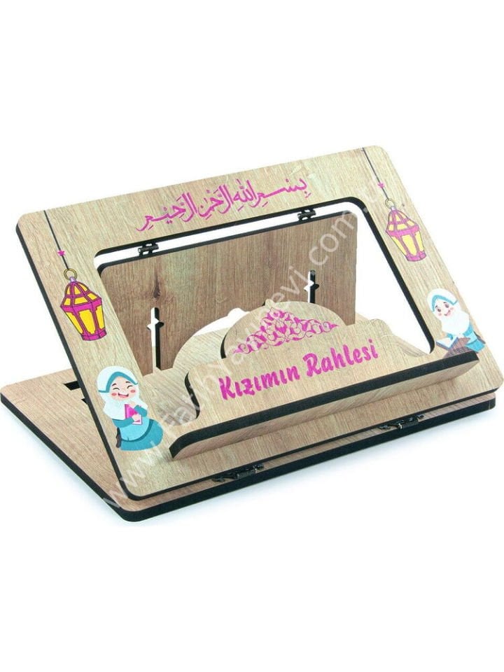 Masaüstü Kadameli Ayarlanabilir Ahşap Kızımın Rahlesi Ve Kitap Okuma Standı (32 x 23 cm)