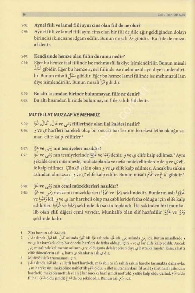 Sorulu Cevaplı Sarf Nahiv ( Emsile, Bina, Maksut, İzzi, Avamil ve Kafiye ) / النحو والصرف بطريقة الأسئلة والأجوبة