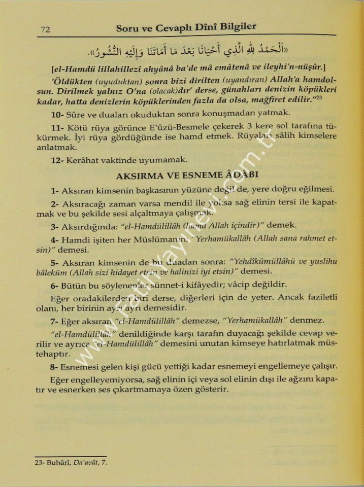 Soru ve Cevaplı Dini Bilgiler Şafiiler İçin