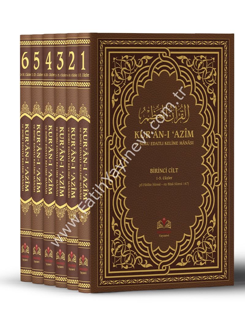 Kuranı Azim ve Soru Edatlı Kelime Manası 6 Cilt Takım
