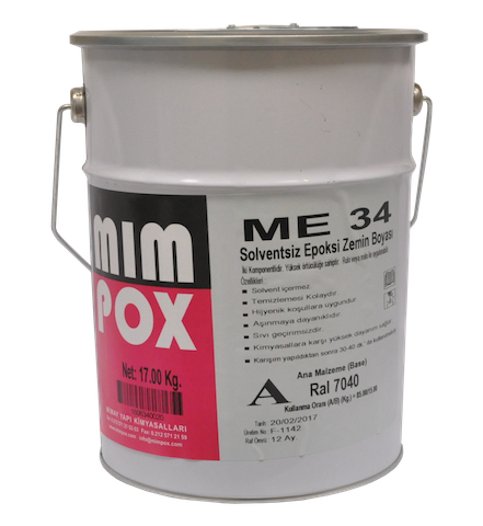 Mimpox ME34  Epoksi Zemin Boyası - 20kg set Gri(RAL7044)