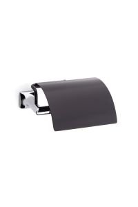Pruva Kapaklı Tuvalet Kağıtlığı Krom-Siyah 85X118X170 mm