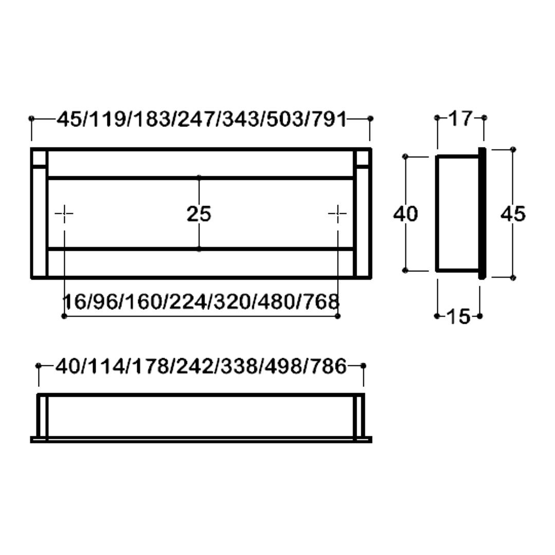 2165  SATEN RENGİ GÖMME KULP 160 MM