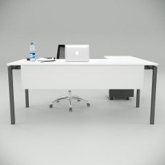 Akr Ofis Ear Çalışma Masası Keson Etajerli Beyaz