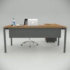 Akr Ofis Ear Çalışma Masası Keson Etajerli Ceviz