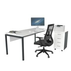 Akr Ofis Ear Ofis Çalışma Masası Keson Etajerli