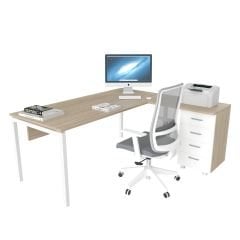 Akr Ofis Ear Ofis Çalışma Masası Keson Etajerli