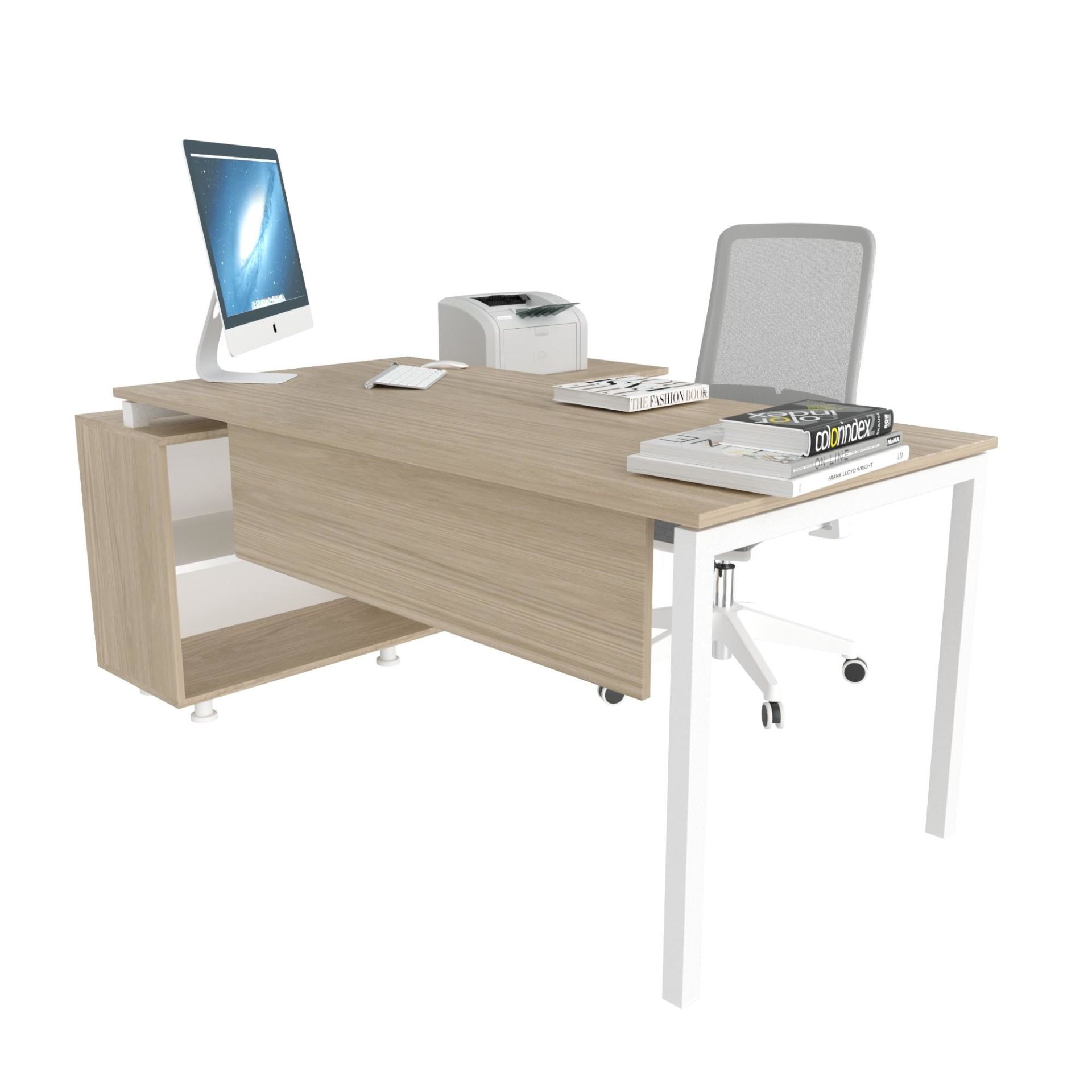 Akr Ofis Ear Çalışma Masası (160cm Alt Etajerli)