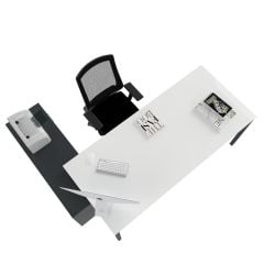 Akr Ofis Ear Çalışma Masası (160cm Alt Etajerli)