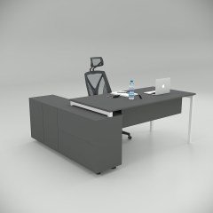 Akr Ofis Ear Çalışma Masası Antrasit (160cm Alt Etajerli)