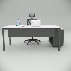 Akr Ofis Ear Çalışma Masası Beyaz (120cm Alt Etajerli)