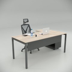 Akr Ofis Ear Çalışma Masası Meşe (120cm Alt Etajerli)