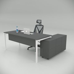 Akr Ofis Ear Çalışma Masası Antrasit (120cm Alt Etajerli)