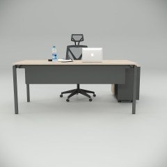 Akr Ofis Ear Çalışma Masası Meşe (80cm Alt Etajerli)