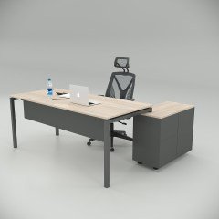 Akr Ofis Ear Çalışma Masası Meşe (80cm Alt Etajerli)