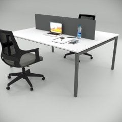 Akr Ofis  Ear İkili Çalışma Masası Workstation Beyaz