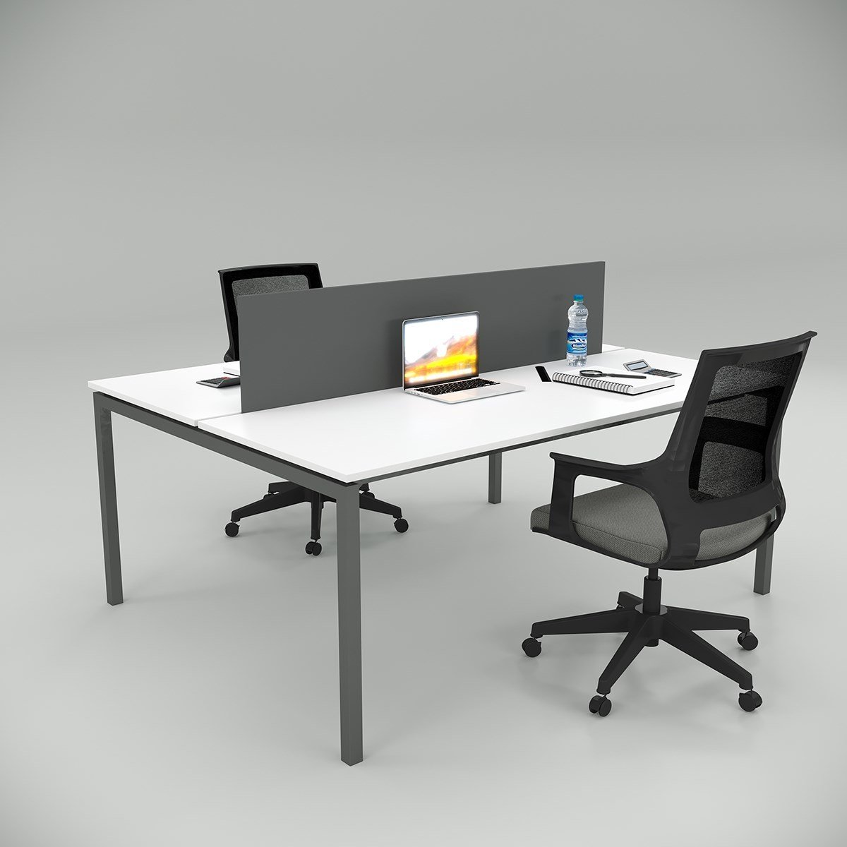 Akr Ofis  Ear İkili Çalışma Masası Workstation Beyaz