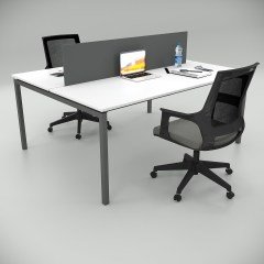 Akr Ofis  Ear İkili Çalışma Masası Workstation Beyaz