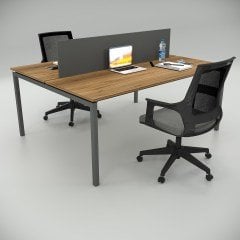 Akr Ofis  Ear İkili Çalışma Masası Workstation Ceviz