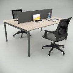 Akr Ofis  Ear İkili Çalışma Masası Workstation Meşe