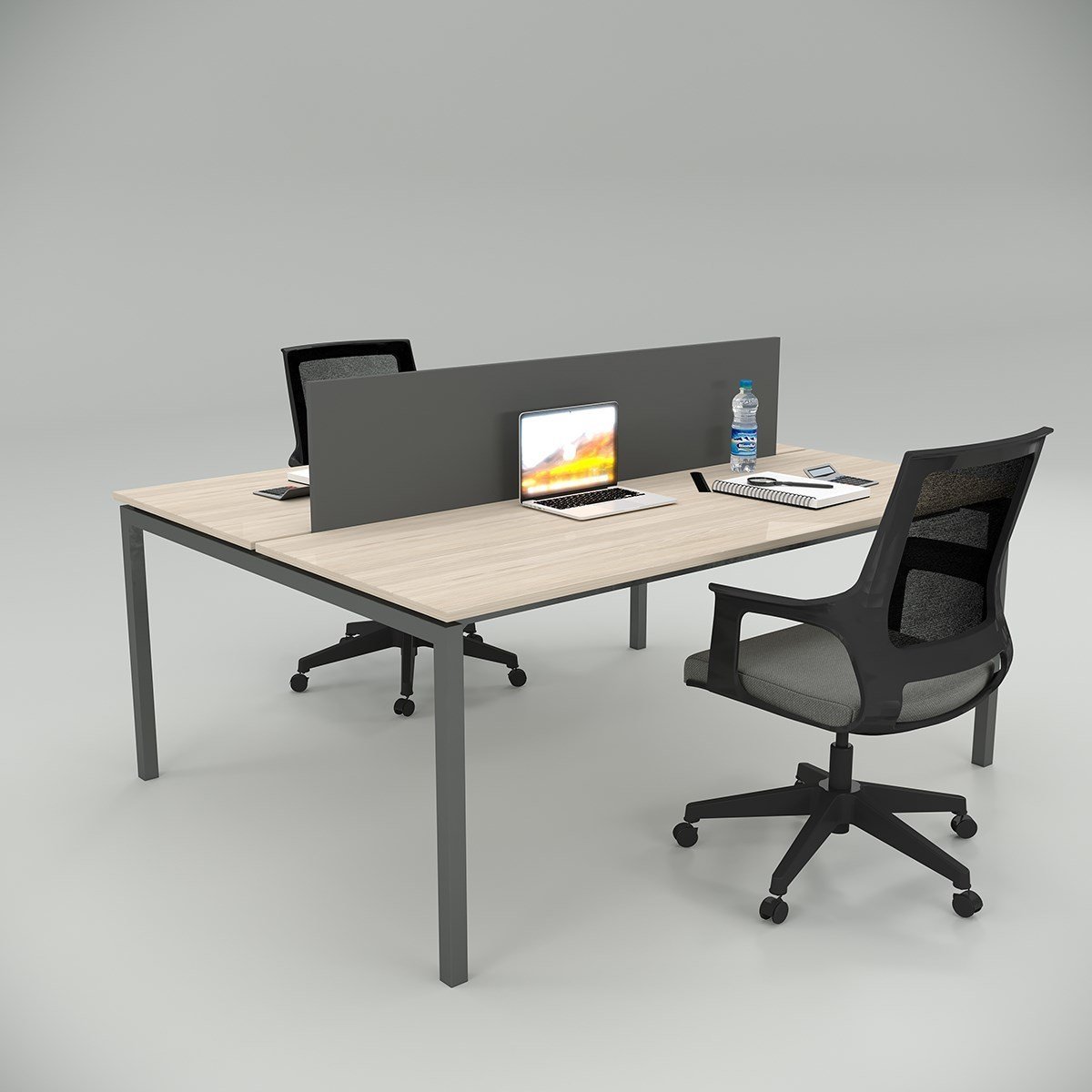 Akr Ofis  Ear İkili Çalışma Masası Workstation Meşe