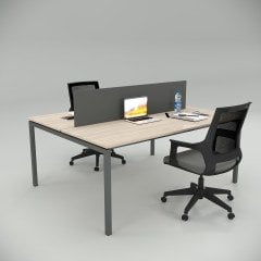 Akr Ofis  Ear İkili Çalışma Masası Workstation Meşe