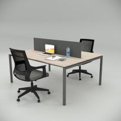 Akr Ofis  Ear İkili Çalışma Masası Workstation Meşe