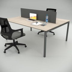 Akr Ofis  Ear İkili Çalışma Masası Workstation Meşe