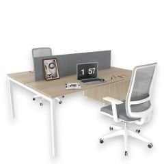 Akr Ofis Ear İkili 160cm Alt Etajerli Çalışma Masası Workstation
