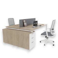 Akr Ofis Ear İkili 160cm Alt Etajerli Çalışma Masası Workstation