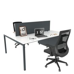 Akr Ofis Ear İkili 160cm Alt Etajerli Çalışma Masası Workstation