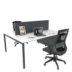 Akr Ofis Ear İkili 160cm Alt Etajerli Çalışma Masası Workstation