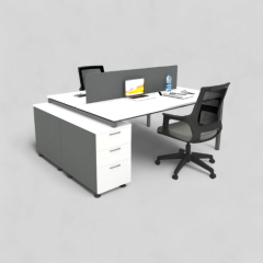 Akr Ofis Ear İkili 140cm Alt Etajerli Çalışma Masası Workstation