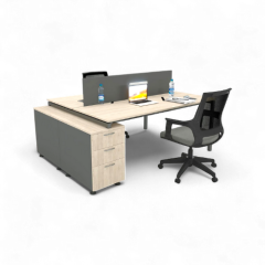 Akr Ofis Ear İkili 140cm Alt Etajerli Çalışma Masası Workstation