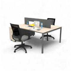 Akr Ofis Ear İkili 140cm Alt Etajerli Çalışma Masası Workstation