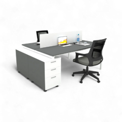 Akr Ofis Ear İkili 140cm Alt Etajerli Çalışma Masası Workstation