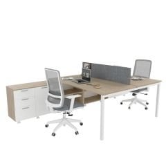 Akr Ofis Ear İkili 320 Cm Alt Etajerli Çalışma Masası Workstation