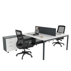 Akr Ofis Ear İkili 320 Cm Alt Etajerli Çalışma Masası Workstation