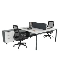 Akr Ofis Ear İkili 320 Cm Alt Etajerli Çalışma Masası Workstation
