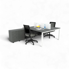 Akr Ofis Ear İkili 320 Cm Alt Etajerli Çalışma Masası Workstation
