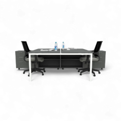 Akr Ofis Ear İkili 320 Cm Alt Etajerli Çalışma Masası Workstation