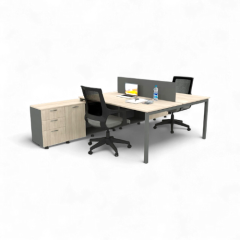 Akr Ofis Ear İkili 320 Cm Alt Etajerli Çalışma Masası Workstation