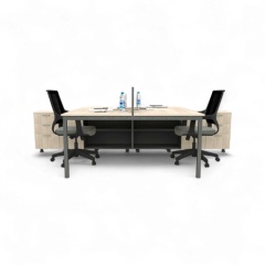 Akr Ofis Ear İkili 320 Cm Alt Etajerli Çalışma Masası Workstation