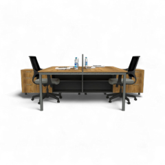 Akr Ofis Ear İkili 320 Cm Alt Etajerli Çalışma Masası Workstation